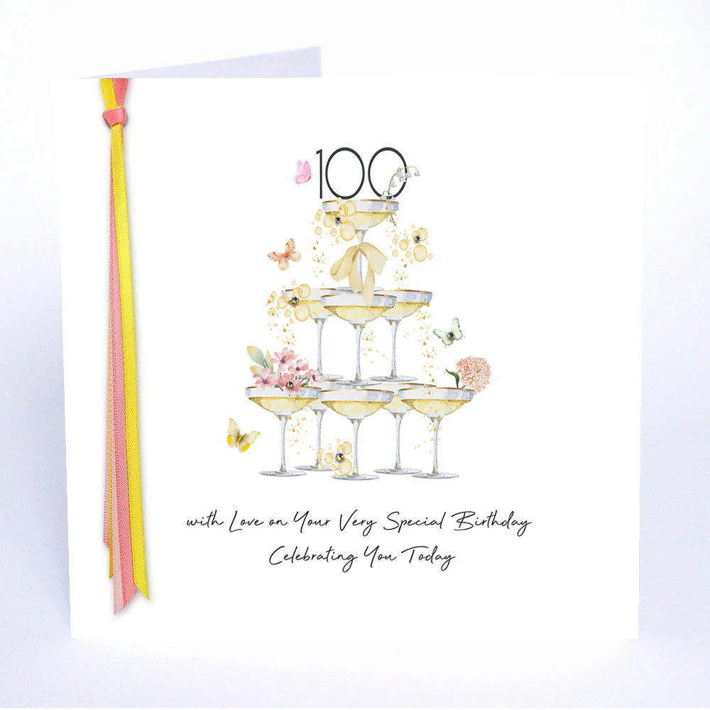 Five Dollar Shake 100 With Love birthday card featuring colorful floral design and heartfelt message on high-quality cardstock
