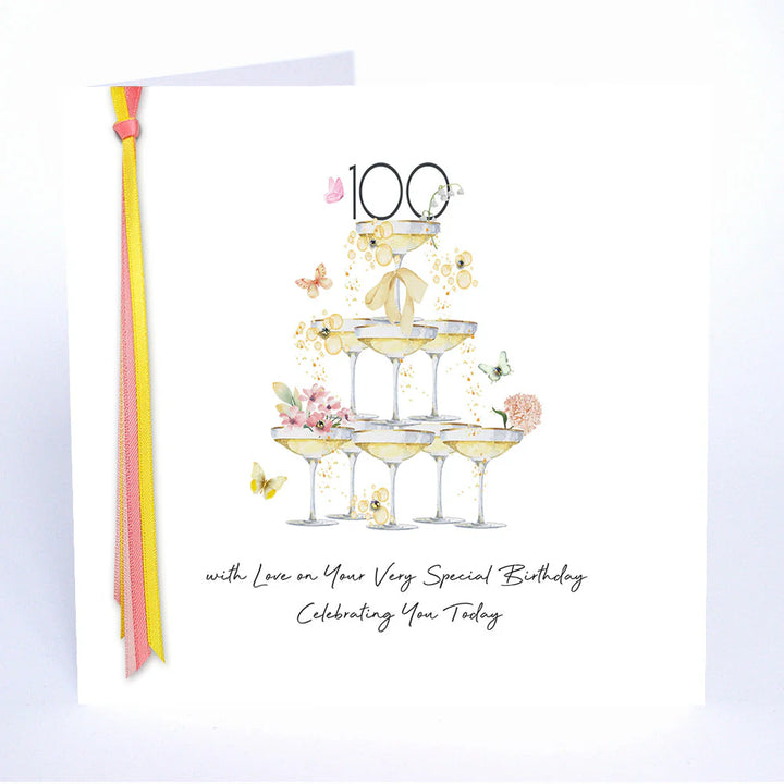 Five Dollar Shake 100 With Love birthday card featuring colorful floral design and heartfelt message on high-quality cardstock