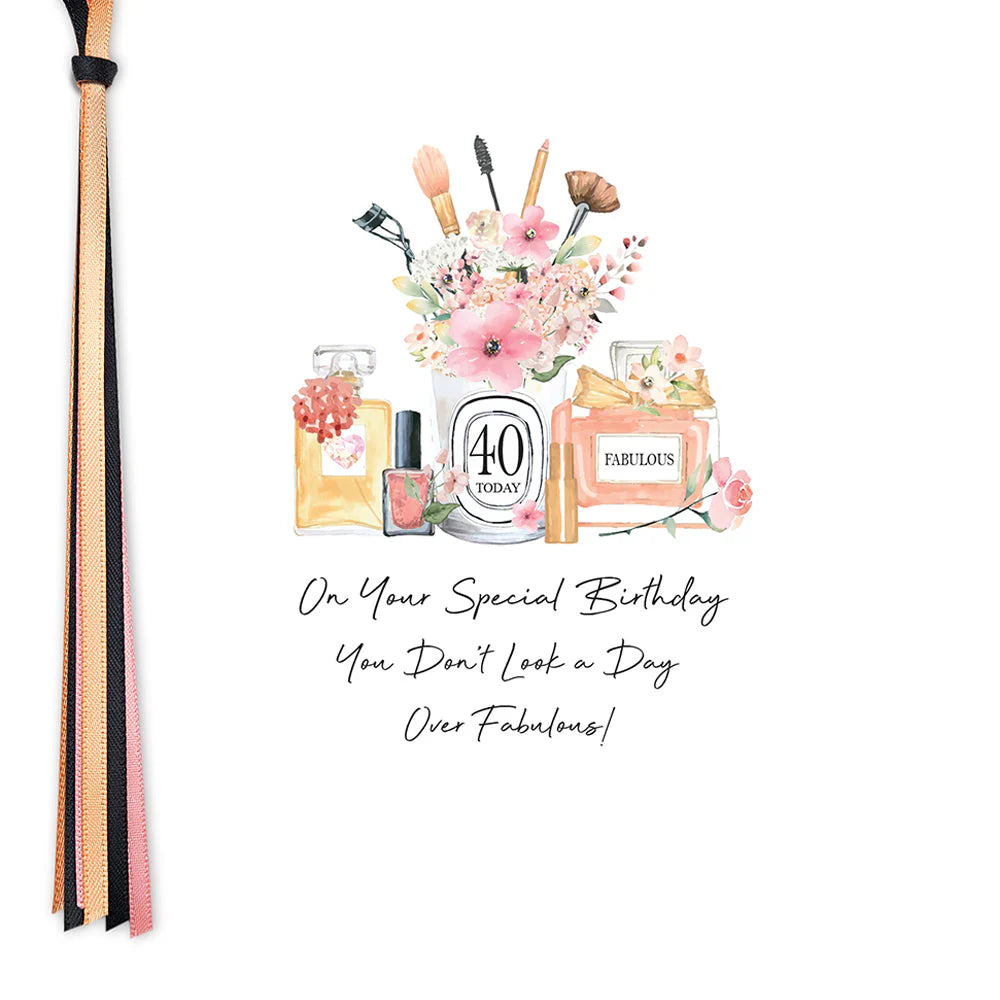 Five Dollar Shake birthday card from Cornucopia Home and Gift featuring playful "You Don't Look A Day Over Fabulous" message, colorful design.