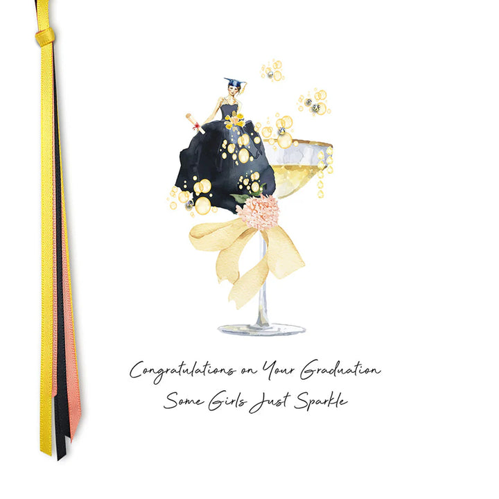 Five Dollar Shake "Congratulations On Your Graduation Some Girls Just Sparkle" greeting card by Cornucopia Home and Gift.