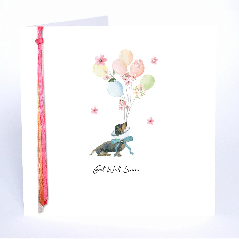 Get Well Soon card from Five Dollar Shake featuring colorful floral and cheerful design, ideal for expressing recovery wishes.