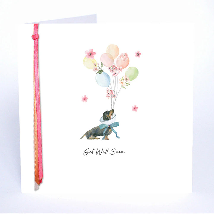 Get Well Soon card from Five Dollar Shake featuring colorful floral and cheerful design, ideal for expressing recovery wishes.