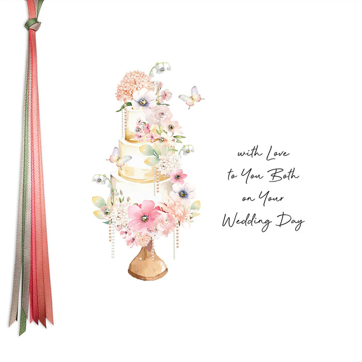 Ribbons &amp; Roses With Love To You Both On Your Wedding Day Large Card