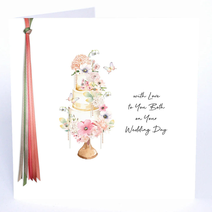 Ribbons &amp; Roses With Love To You Both On Your Wedding Day Large Card