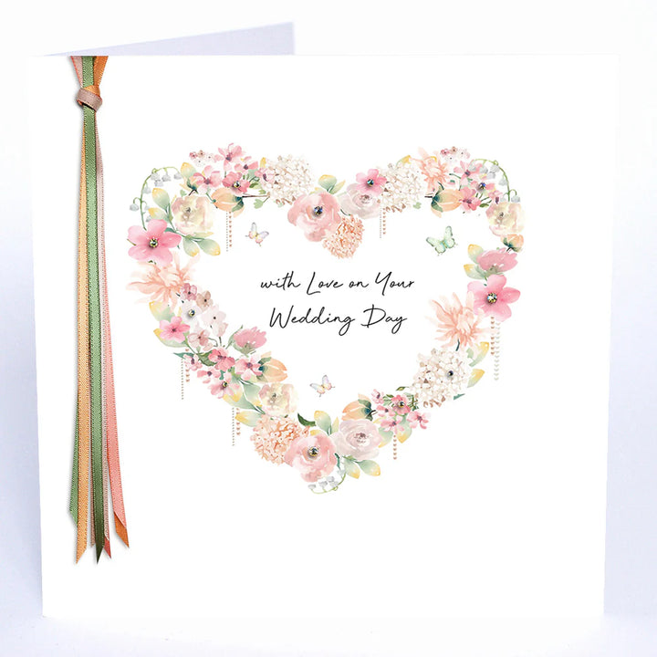 Ribbons &amp; Roses With Love On Your Wedding Day Large Card