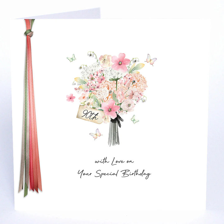 Five Dollar Shake 90 With Love birthday flowers from Cornucopia Home and Gift, colorful floral arrangement for special celebrations