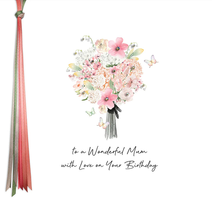 Ribbons &amp; Roses To A Wonderful Mum Large Birthday Card