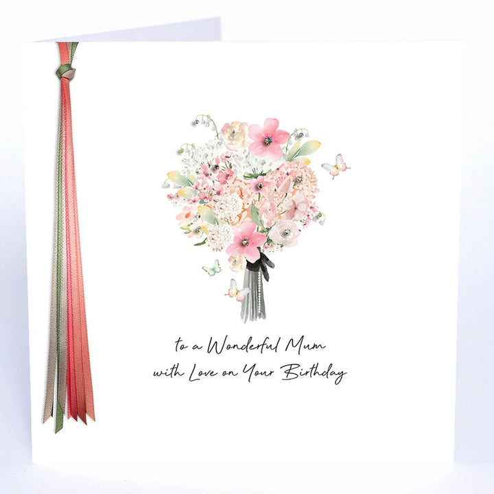 Ribbons &amp; Roses To A Wonderful Mum Large Birthday Card