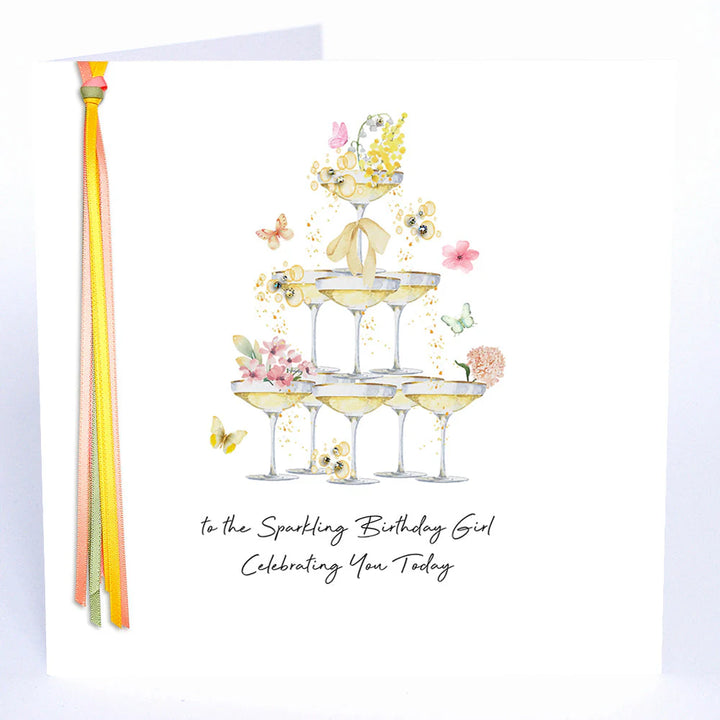 A colorful birthday girl card featuring sparkles and festive designs from Five Dollar Shake by Cornucopia Home and Gift.