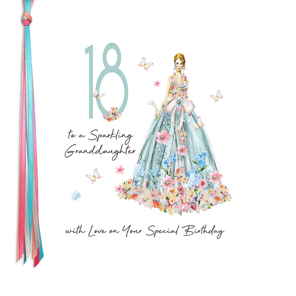 Five Dollar Shake granddaughter birthday card with sparkling design, featuring colorful graphics for a special celebration.