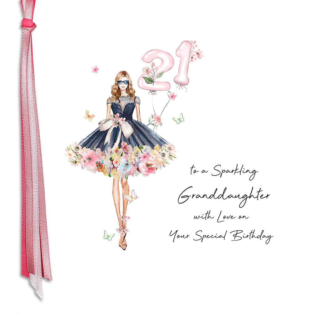 Five Dollar Shake birthday card for granddaughter with sparkling design and heartfelt message, from Cornucopia Home and Gift.