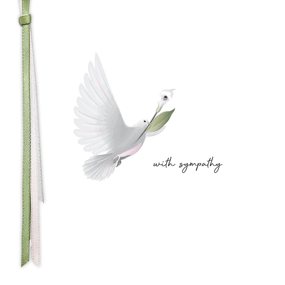 With Sympathy card by Five Dollar Shake featuring elegant floral design, suitable for expressing condolences.