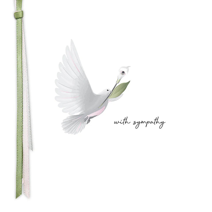 With Sympathy card by Five Dollar Shake featuring elegant floral design, suitable for expressing condolences.