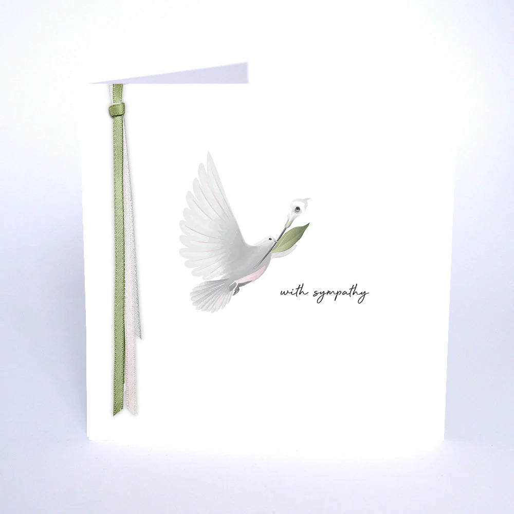 With Sympathy Card by Five Dollar Shake featuring elegant floral design, suitable for expressing condolences.