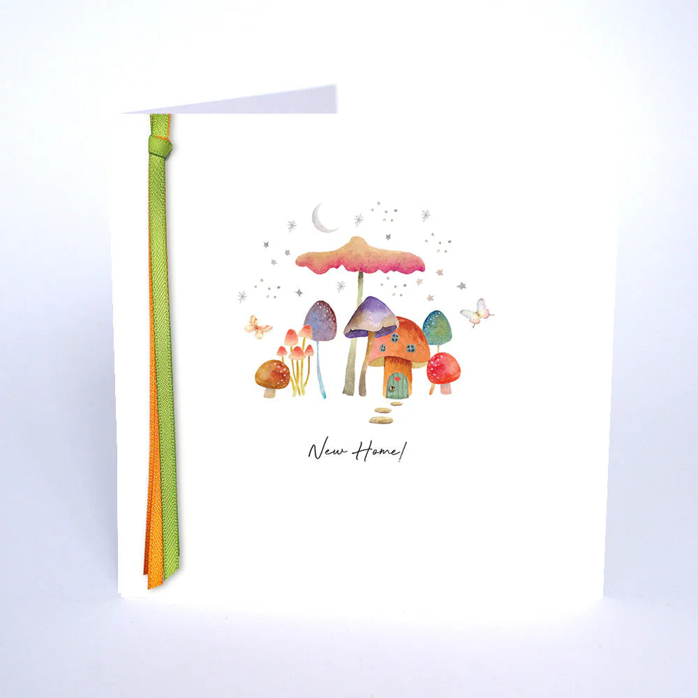 New Home card by Five Dollar Shake featuring colorful, cheerful design with "Congratulations on Your New Home" message.