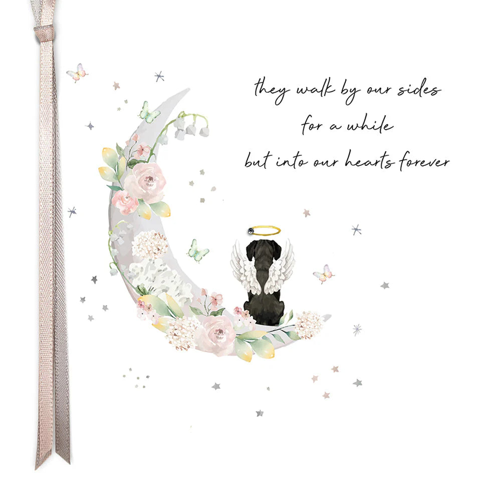 Five Dollar Shake "They Walk By Our Sides But Into Our Hearts Forever" greeting card by Cornucopia Home and Gift, featuring heartfelt message.