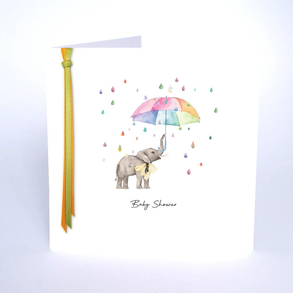 Baby shower card from Five Dollar Shake by Cornucopia Home and Gift, featuring colorful, festive design for celebrating a new arrival.