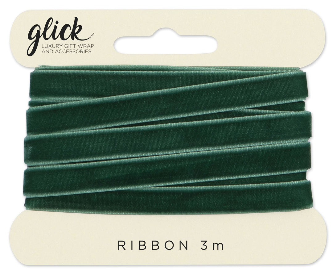 Fabric Ribbon 3m - Velvet green