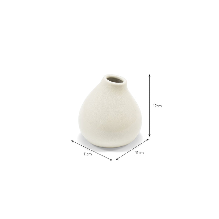 Garden Trading Ravello Neutral Crackle Glaze Bud Vase - 12cm