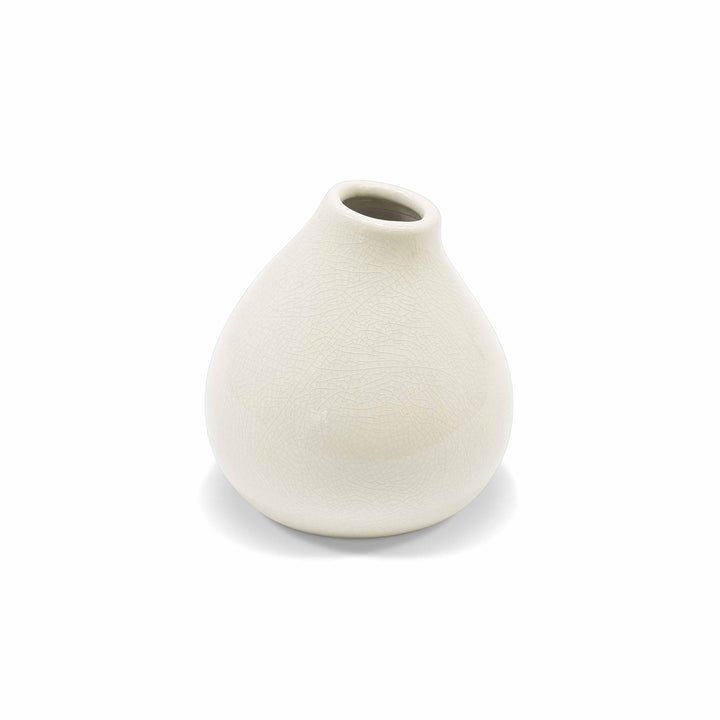 Garden Trading Ravello Neutral Crackle Glaze Bud Vase - 12cm