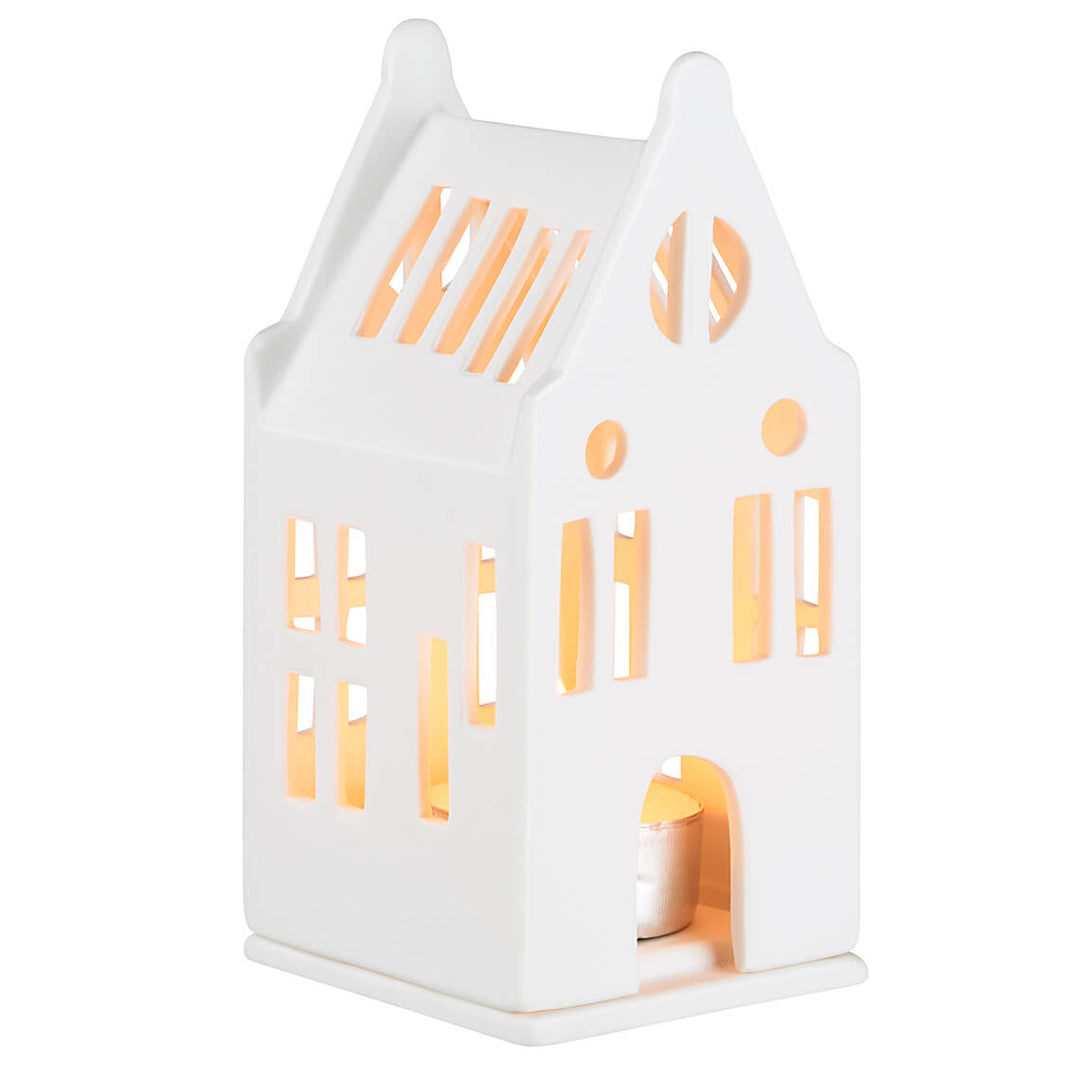 Cornucopia Home and Gift porcelain manor lighthouse radër with intricate details and a classic design, perfect for home decor.