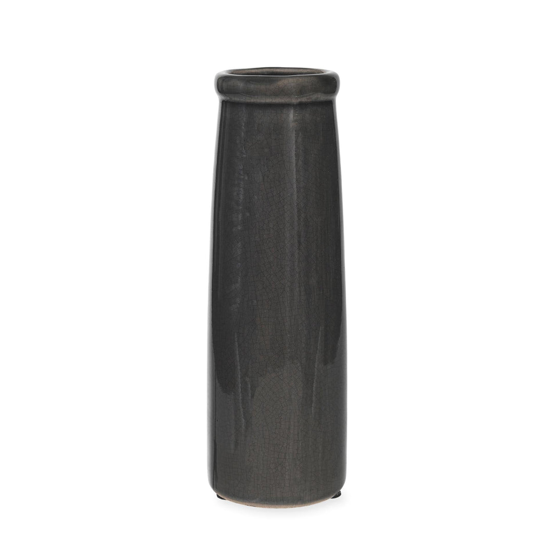 Garden Trading Ravello Charcoal Ceramic Bottle Vase - 25cm