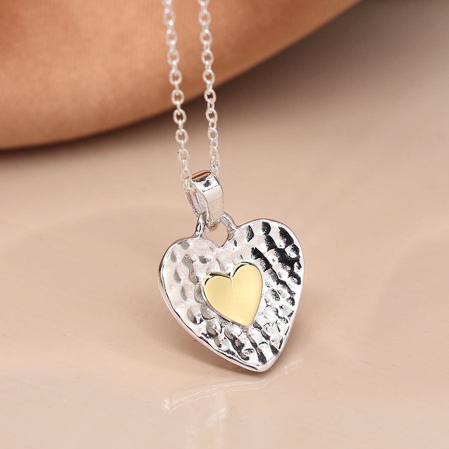 Sterling silver heart pendant necklace from POM Jewellery by Cornucopia Home and Gift, featuring a delicate heart-shaped charm.