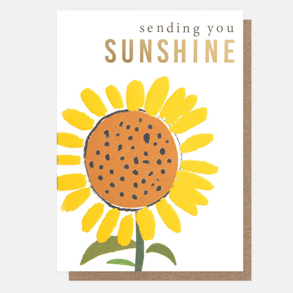 Sending You Sunshine sunflower card by Caroline Gardner featuring a bright sunflower design, perfect for cheerful greetings.