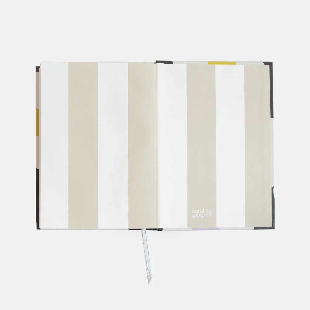 Caroline Gardner multi-flower charcoal slim casebound notebook with floral cover design, ideal for writing and note-taking.