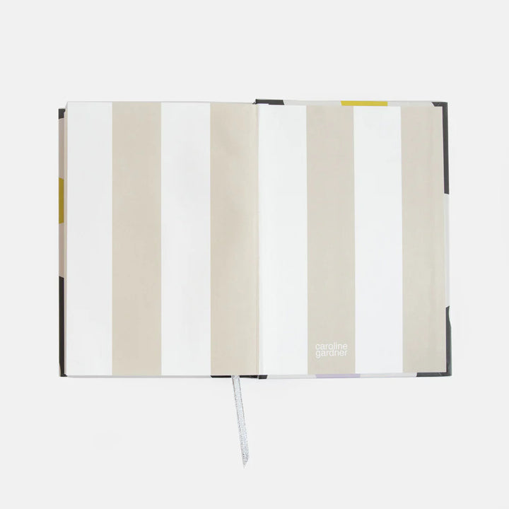 Caroline Gardner multi-flower charcoal slim casebound notebook with floral cover design, ideal for writing and note-taking.