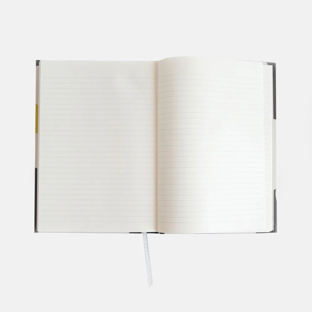 Caroline Gardner multi-flower design slim casebound notebook with charcoal cover, perfect for gift or note-taking.