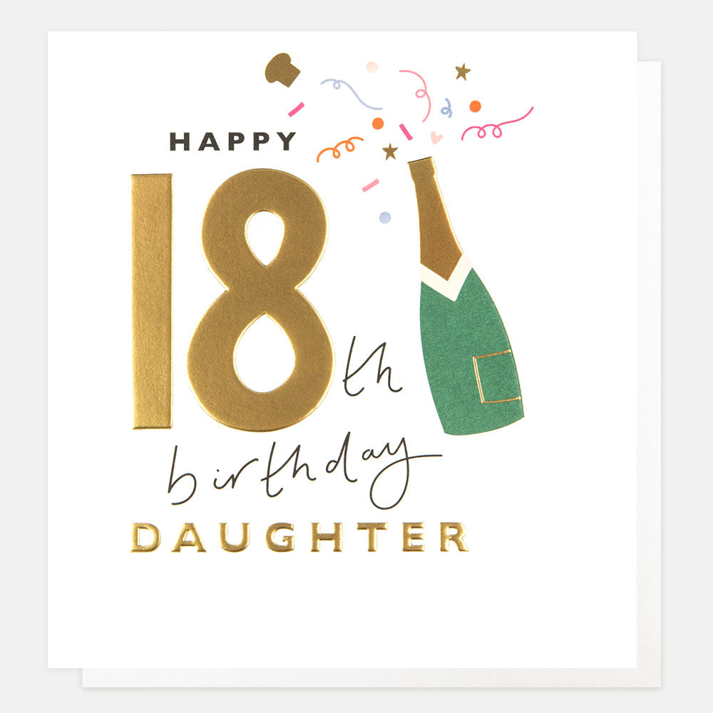 Caroline Gardner Happy 18th Birthday Daughter greeting card with colorful design and cheerful message, perfect for celebrating her special day.