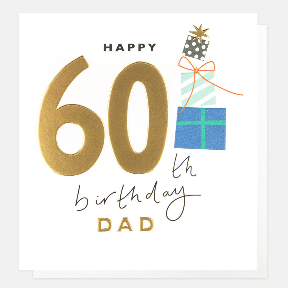 Caroline Gardner Happy 60th birthday dad card with colorful design and cheerful message, perfect for celebrating Dad's milestone.