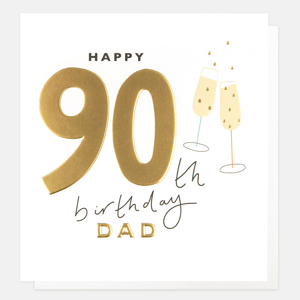 Caroline Gardner Happy 90th Birthday Dad greeting card with colorful design for celebrating a special milestone.