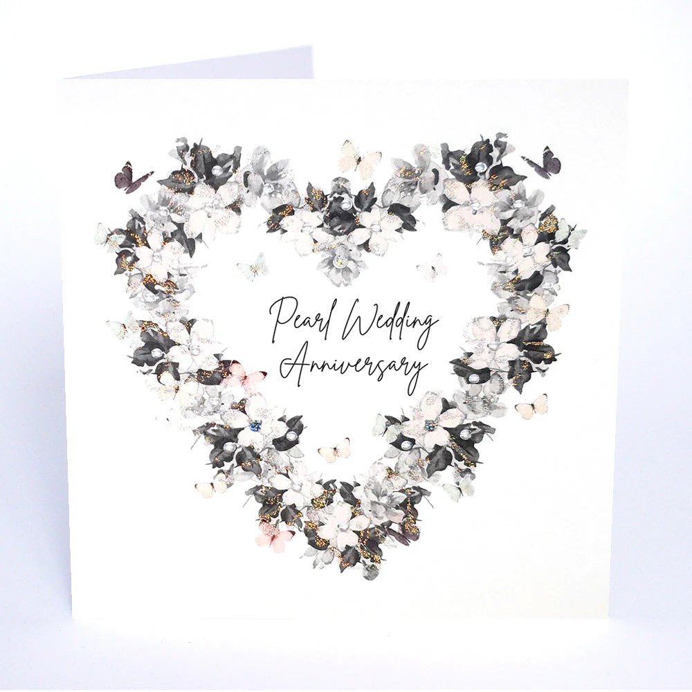 Pearl wedding anniversary card by Five Dollar Shake featuring elegant design, suitable for special celebration from Cornucopia Home and Gift