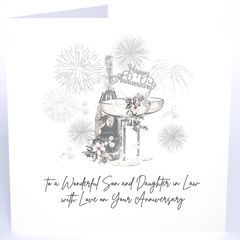 To a Wonderful Son and Daughter in Law with Love on Your Anniversary Card