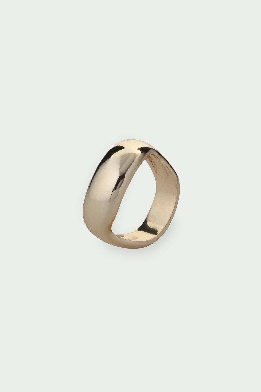 Medium Wave Ring by Tutti &amp; Co, featuring a sleek, handcrafted gold-toned design with textured surface for a modern look.