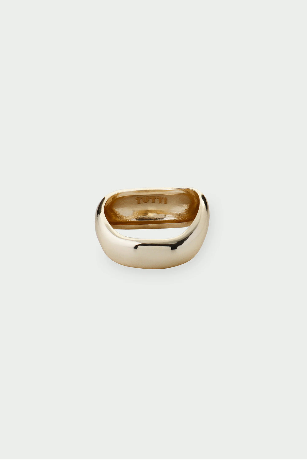 Medium Wave Ring by Tutti & Co, featuring a sleek silver design, displayed on a neutral background.