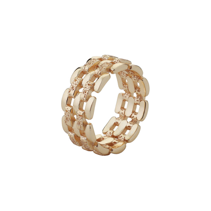 Medium linear ring by Tutti &amp; Co, featuring a sleek, modern design with a smooth finish, displayed on a neutral background.