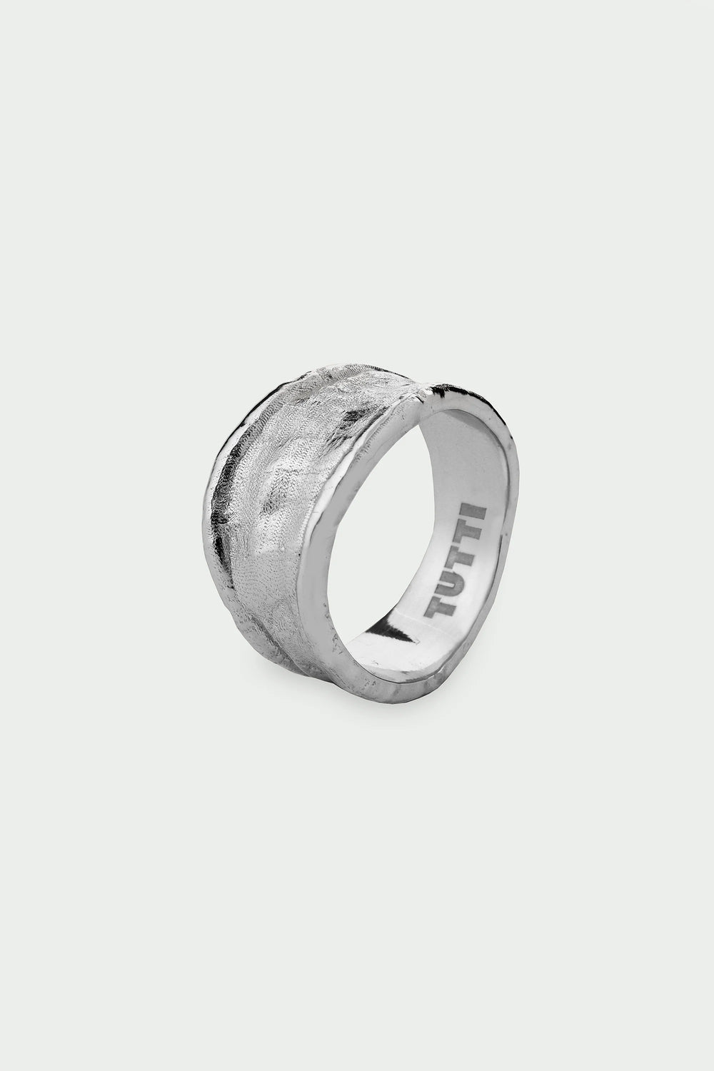 Silver Medium Driftline Ring by Tutti & Co, showcasing a sleek, modern design on a clean background.
