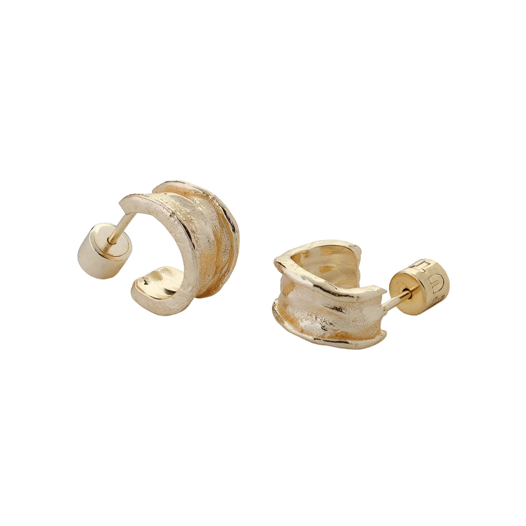 Driftline Gold Small Textured Hoop Earrings