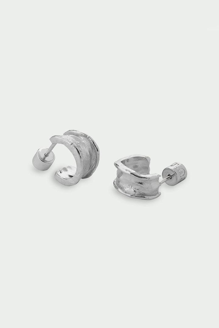Silver Driftline Earrings by Tutti &amp; Co, stylish and elegant jewelry, featuring sleek silver design with a modern aesthetic.