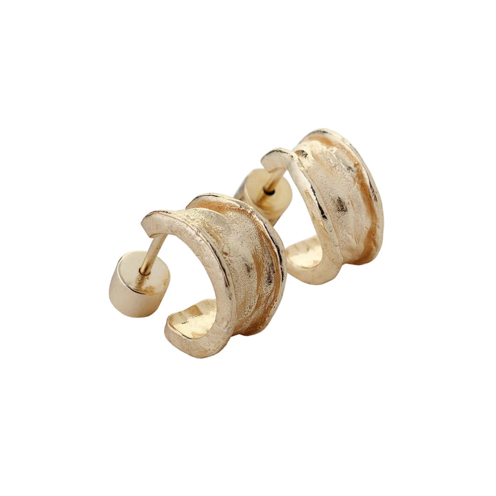 Driftline Gold Small Textured Hoop Earrings