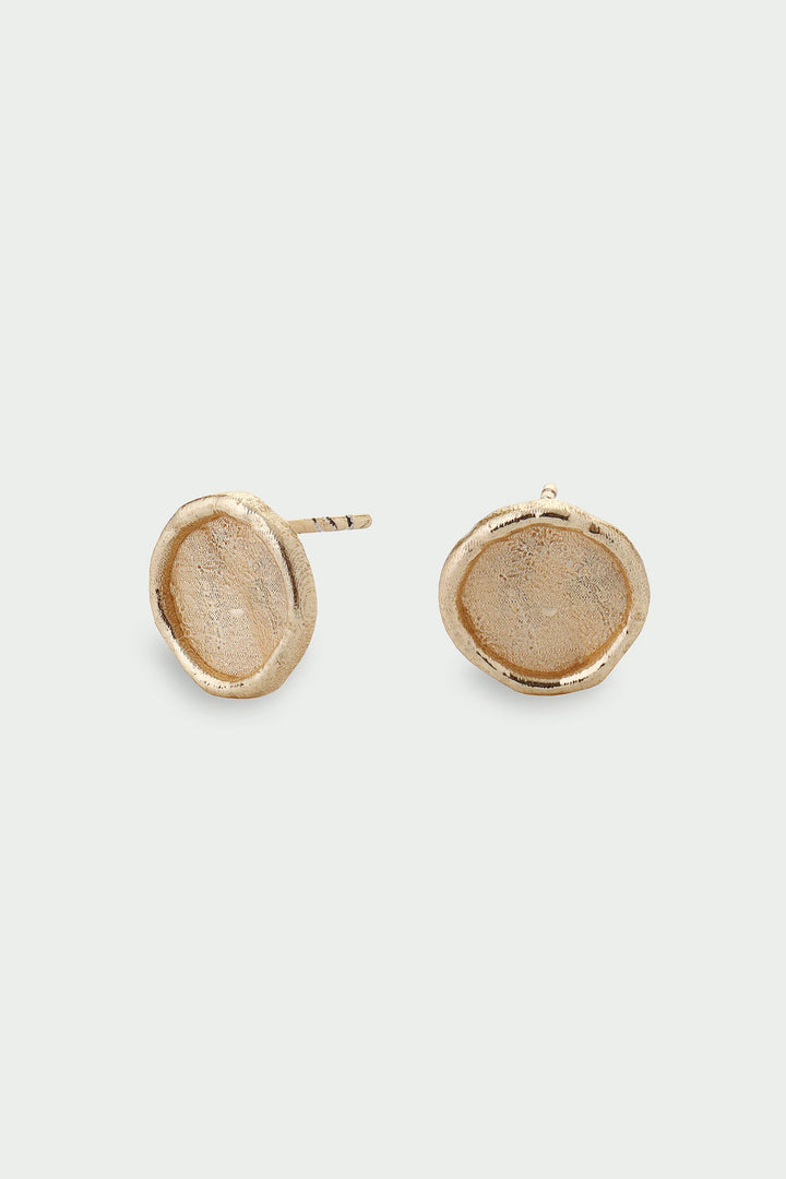 Gold Arc Earrings by Tutti &amp; Co featuring sleek, curved design perfect for elegant, everyday wear.