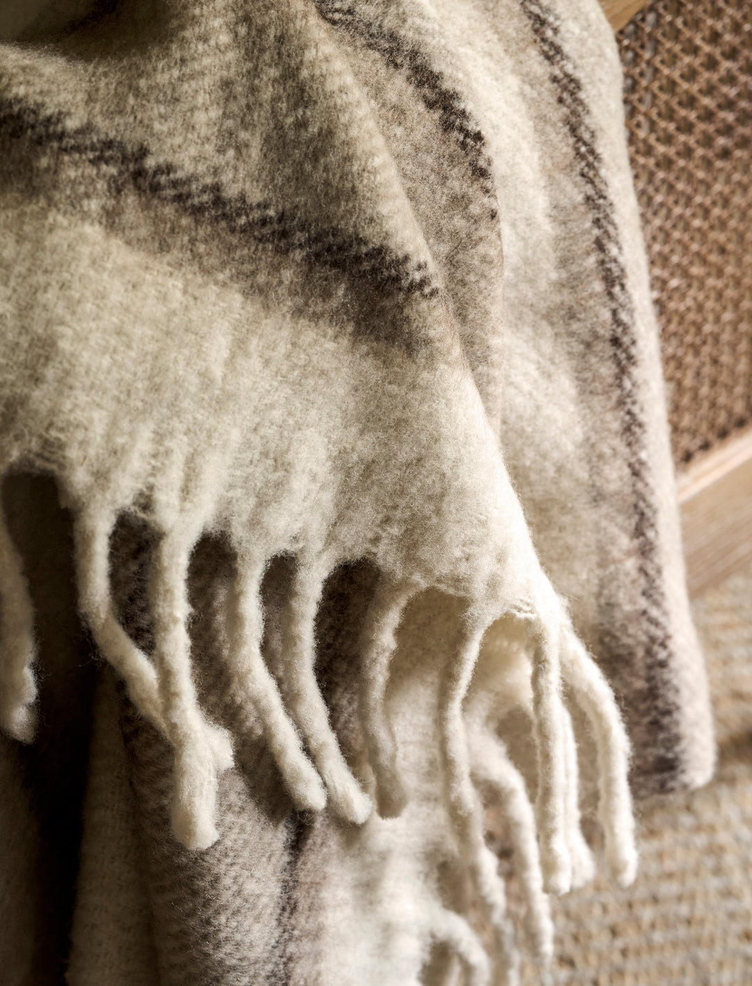 Leigh Throw Multi Stripe - Wool, Cocoa