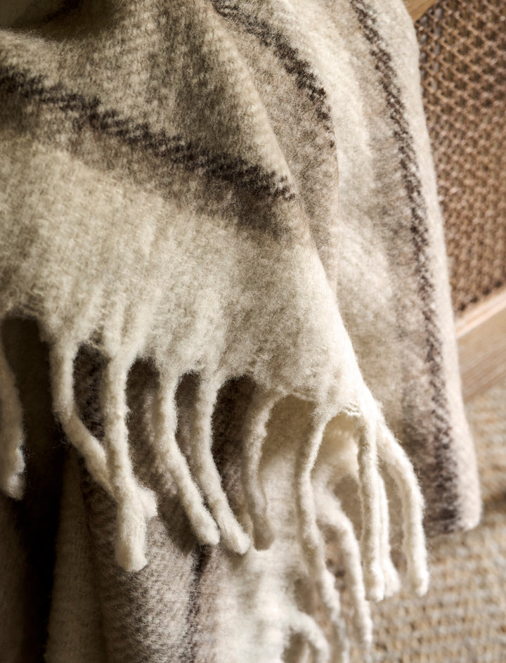 Leigh Throw Multi Stripe - Wool, Cocoa
