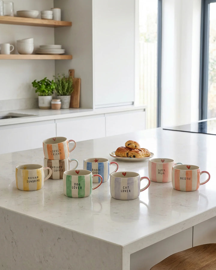 Cat Lover Stripe Stoneware Mug