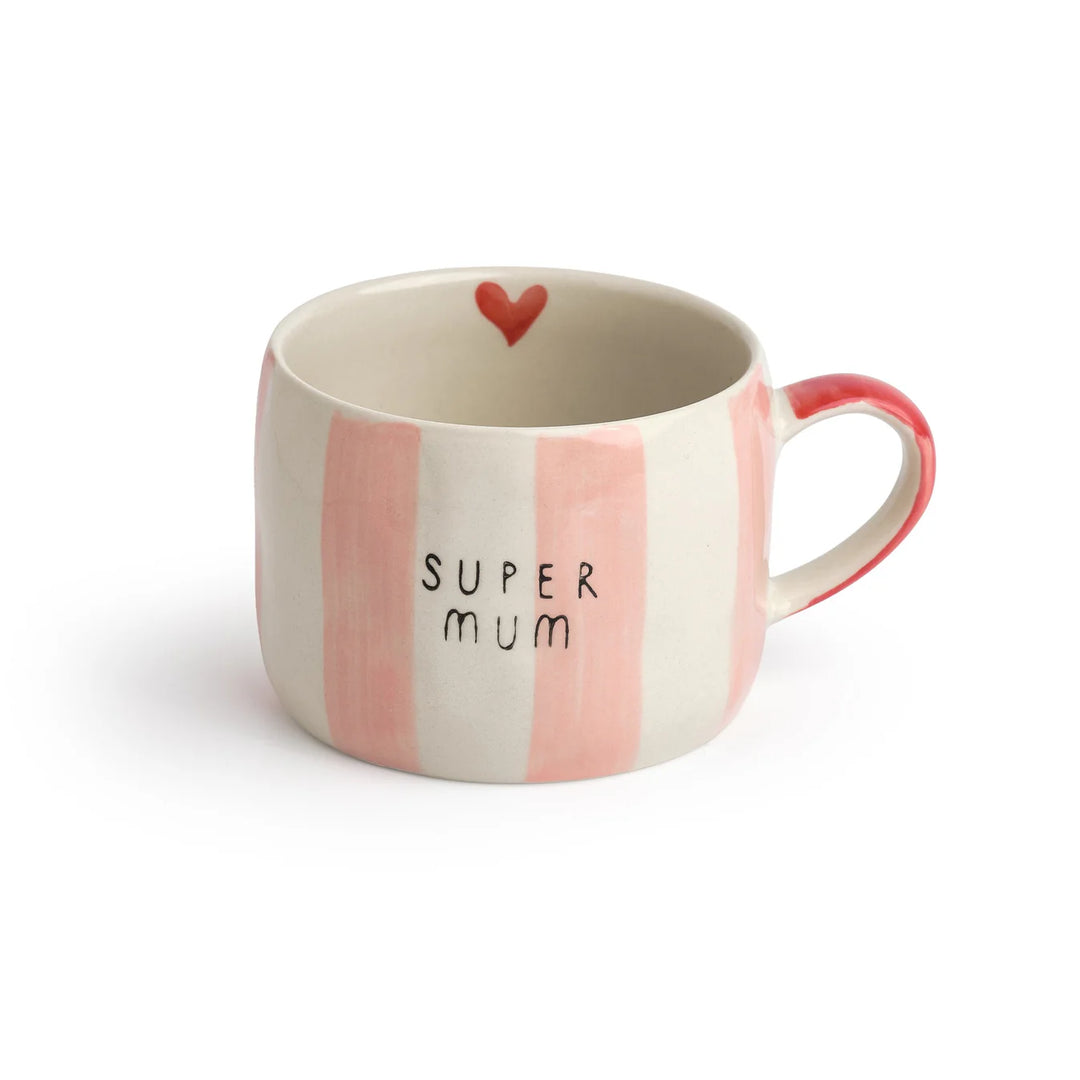 Super Mum Stripe Stoneware Mug