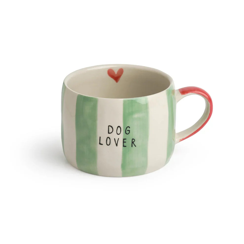 Dog Lover Stripe Stoneware Mug