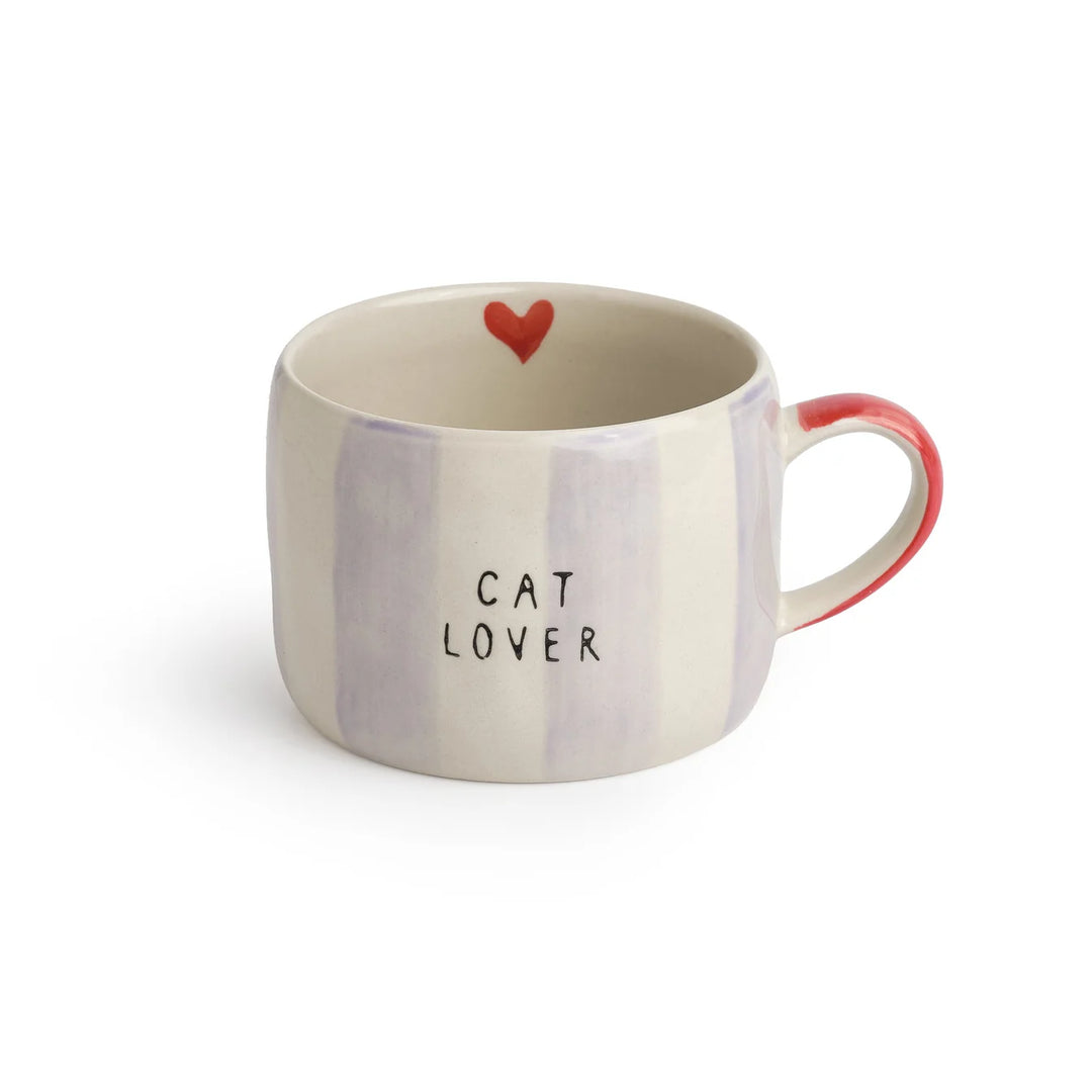 Cat Lover Stripe Stoneware Mug
